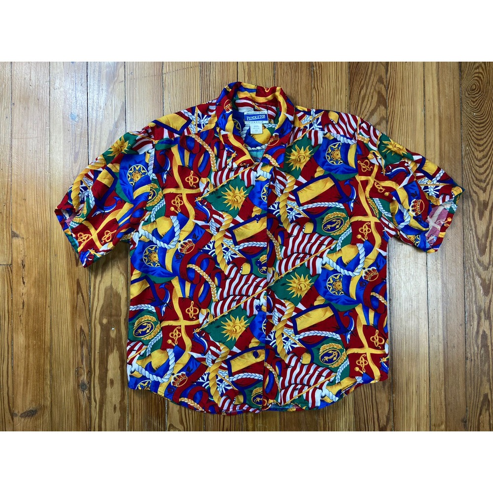 Pendleton vintage captain nautical flag button down Women's‎ Size 12